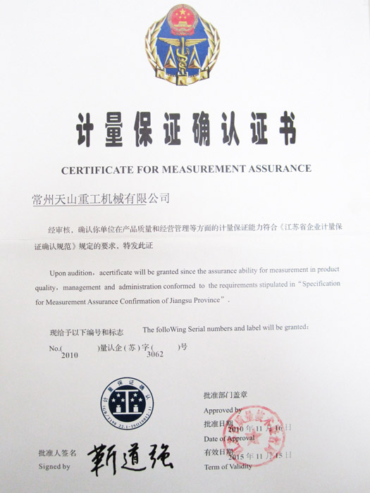 Confirmation of Measurement Guarantee